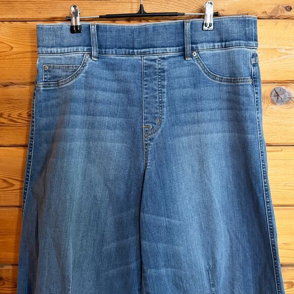 SPANX Pull On Wide Leg Denim Jeans Size 1X Plus - Picture 3 of 6
